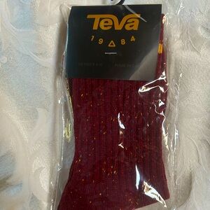 Teva Crew Sock Burgundy NWT